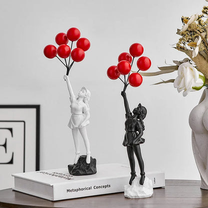 DecorBites™ Banksy Girl Balloon Sculpture Figure for Modern Interior Decor