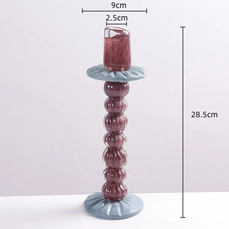 DecorBites™ Geometric Glass Candlestick Holder Wedding Home Decoration Accessory