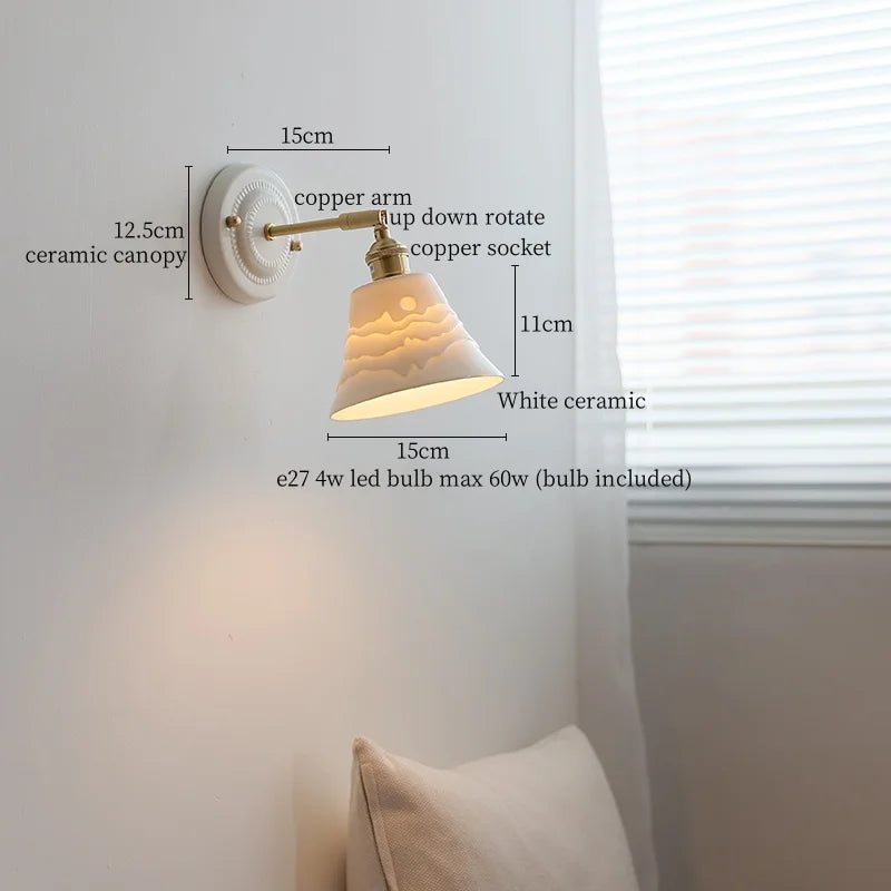 DecorBites™ Ceramic LED Wall Lamp Bedroom Kitchen Bathroom Mirror Bedside Stair Light