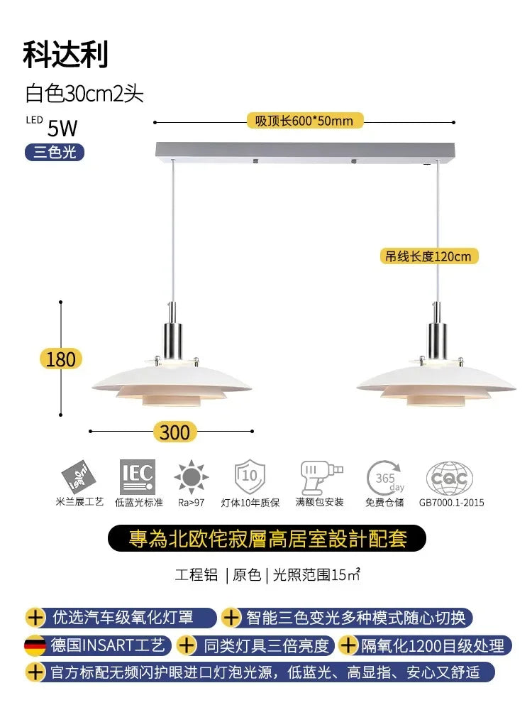 DecorBites™ Bauhaus Flying Saucer Pendant Light LED E27 Black/White Office Restaurant Bar