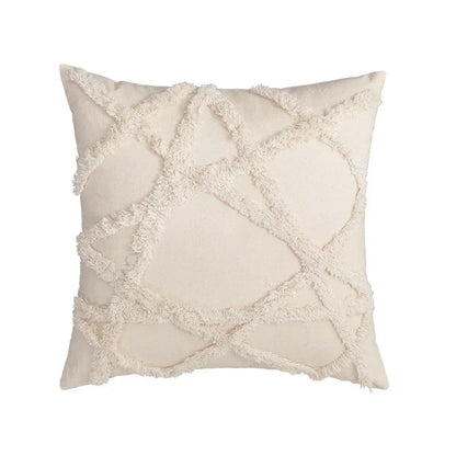 DecorBites™ Beige Boho Style Cushion Cover 45x45/30x50cm - Handmade Square Pillow Case