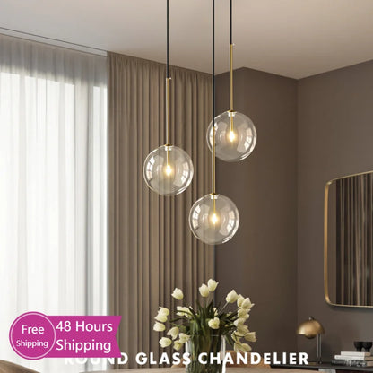 DecorBites™ Bubble Glass Ball Pendant Light for Bedroom Kitchen Dining Room LED Fixture