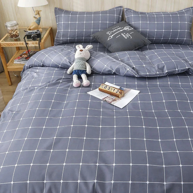 DecorBites™ Lattice Plant Geometric Pattern Bedding Set with Sheet Pillows
