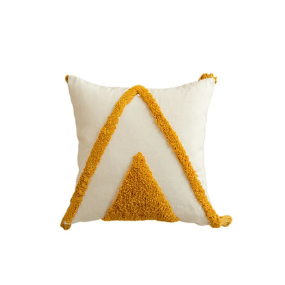 DecorBites™ Geometric Tufted Embroidered Cotton Canvas Cushion Cover 45*45cm