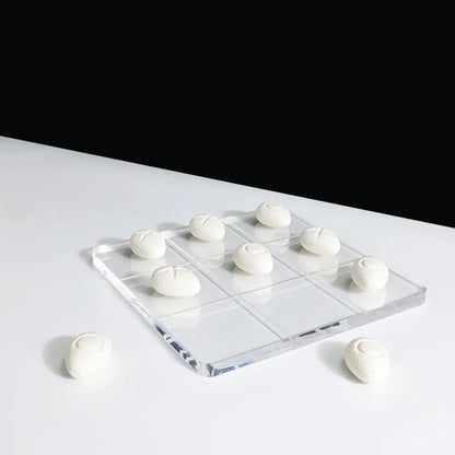 Acrylic Chessboard & Resin Pebble Chess Pieces Set for Home Decor - DecorBites™