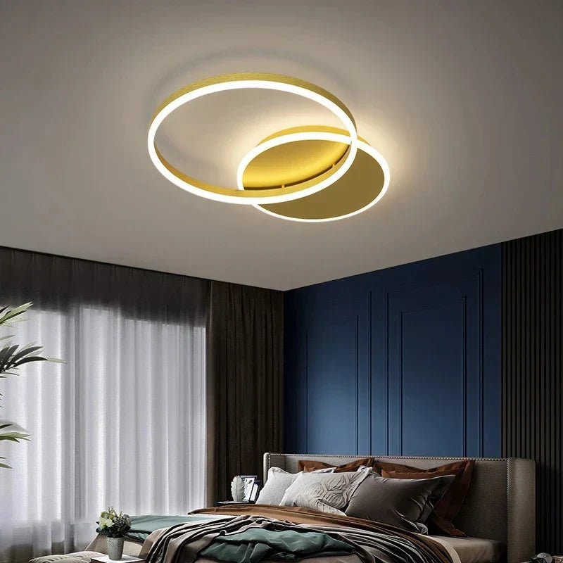 DecorBites™ Aluminum Circle LED Chandelier Ceiling Light for Bedroom Living Room Kitchen