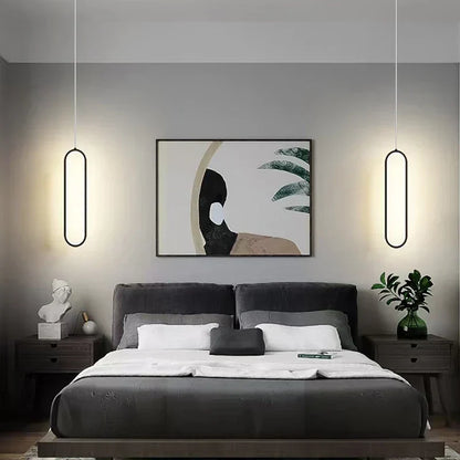 DecorBites™ Black LED Pendant Light: Elegant Bedroom Hanging Lamp, Small Chandelier