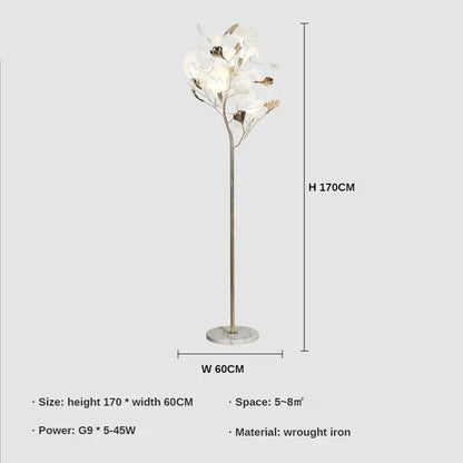 DecorBites™ Ginkgo Leaf Floor Lamp - Modern Lighting for Living Room, Bedroom, Study