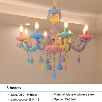 DecorBites™ Crystal Chandelier Modern Macaron Color Children Room Luminaire