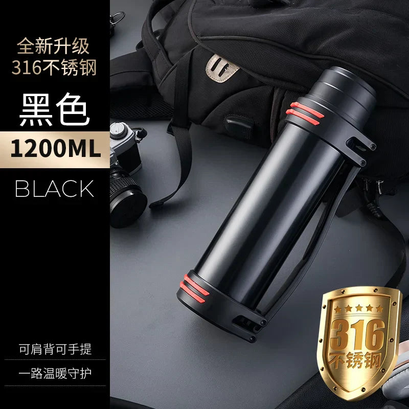 DecorBites™ Insulated Stainless Steel Water Bottle Large Capacity Flask Outdoor Travel Cup