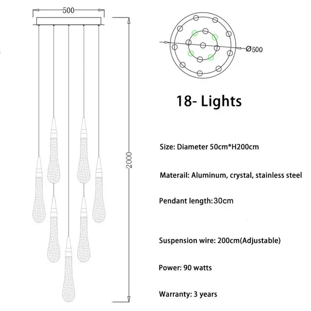 DecorBites™ Crystal LED Chandelier: Elegant Lighting for Home, Restaurant, and Bar