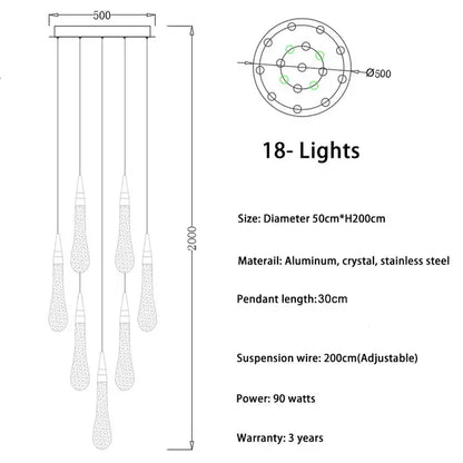 DecorBites™ Crystal LED Chandelier: Elegant Lighting for Home, Restaurant, and Bar