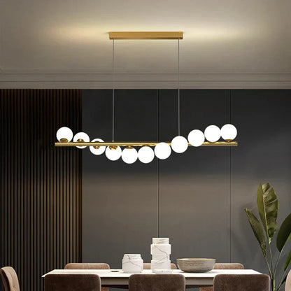 DecorBites™ Glass Ball Gold Chandelier: Nordic Style Dining Room Kitchen Lighting
