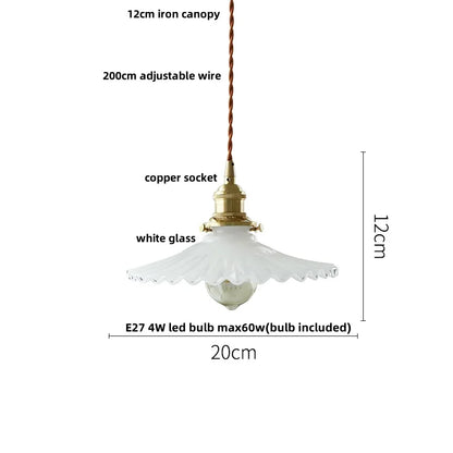 DecorBites™ Copper Canopy LED Pendant Light Fixture Green Glass Hanging Lamp
