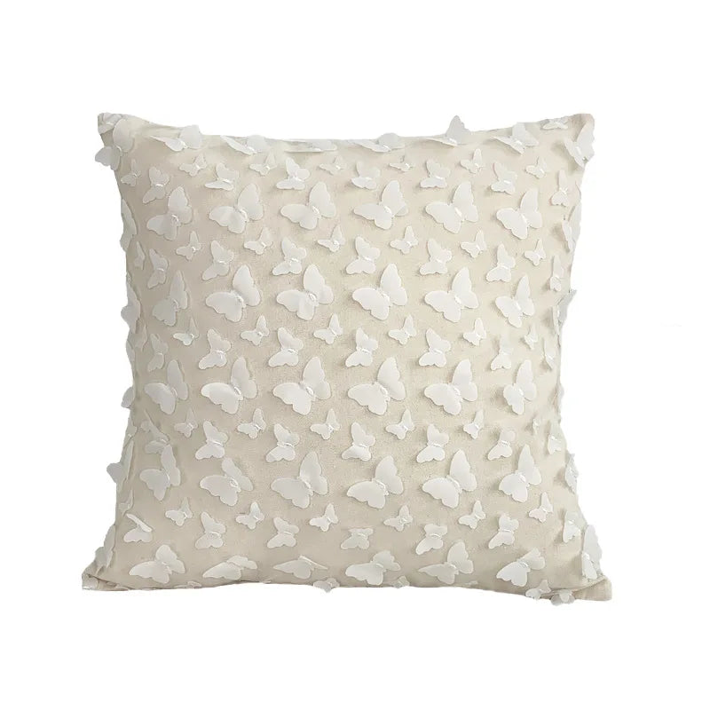 DecorBites™ Boho White Lace Floral Sofa Cushion Cover Wedding Decor Throw Pillows