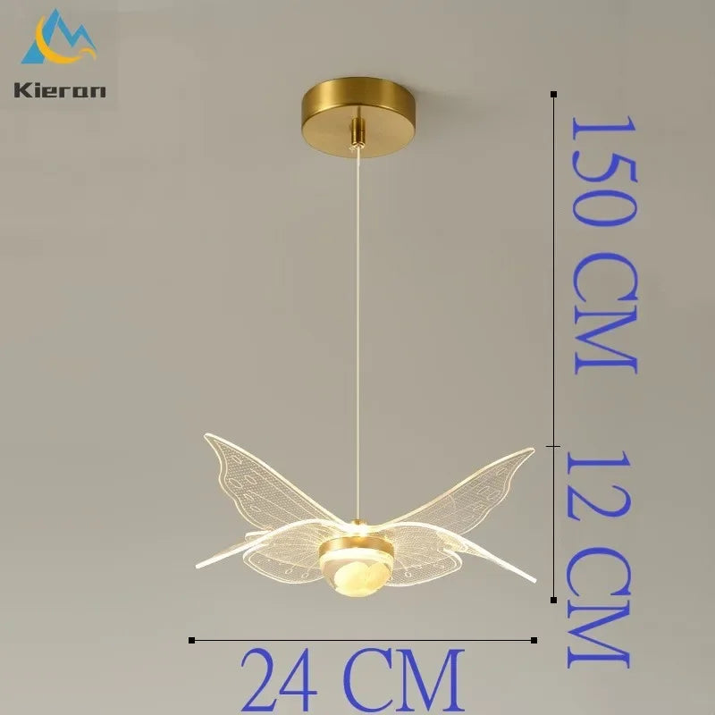 DecorBites™ Butterfly LED Chandelier: Nordic Modern UFO Pendent Lamp for Home Decor