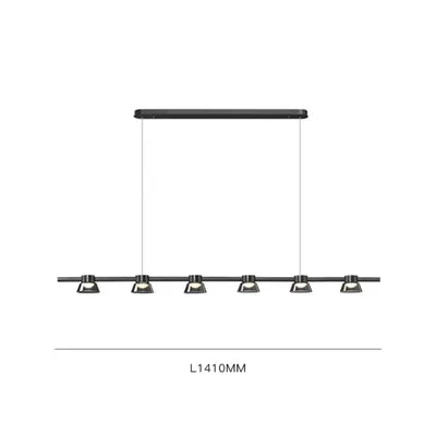 DecorBites™ Black Strip Chandelier: Modern Nordic LED Lighting for Office, Restaurant, Living Room