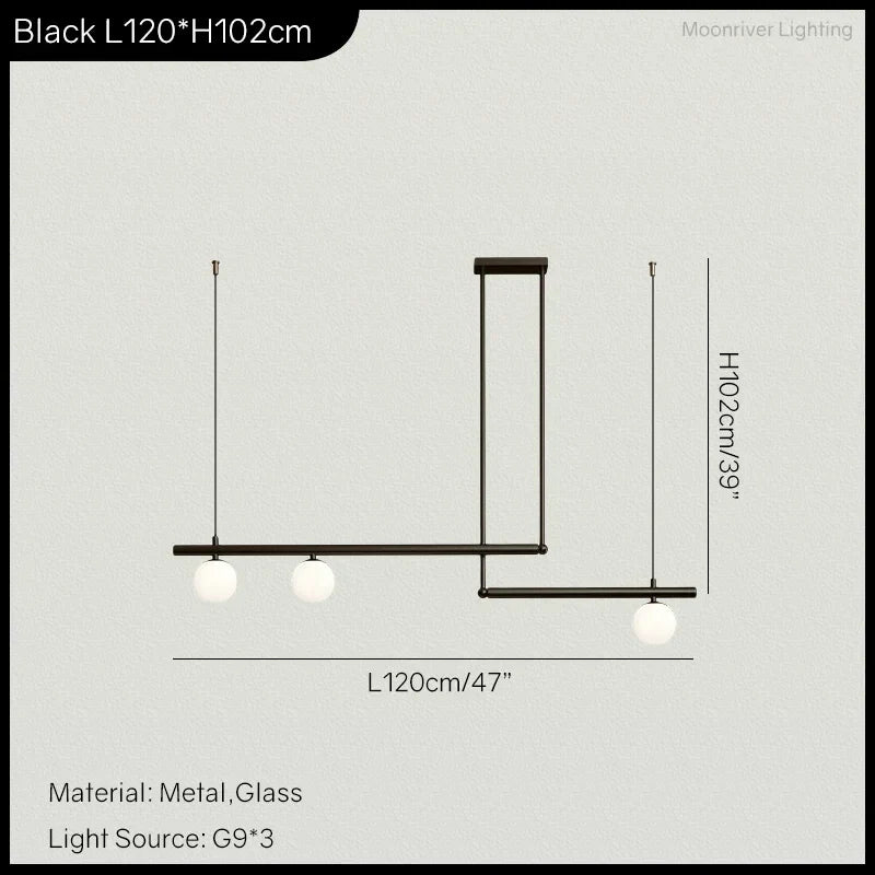 DecorBites™ LED Linear Hanging Lamp for Home Modern Minimalist Living Room Chandelier