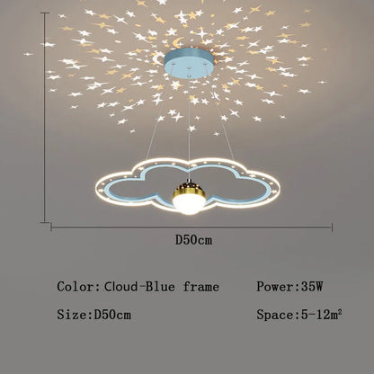 DecorBites™ Cloud Flower LED Chandelier: Kid's Bedroom Starry Sky Decorative Lighting Fixture