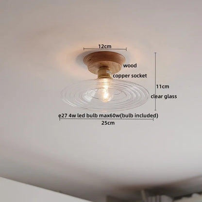 DecorBites™ Amber Glass LED Ceiling Lights Modern Decoration for Home Porch Restaurant