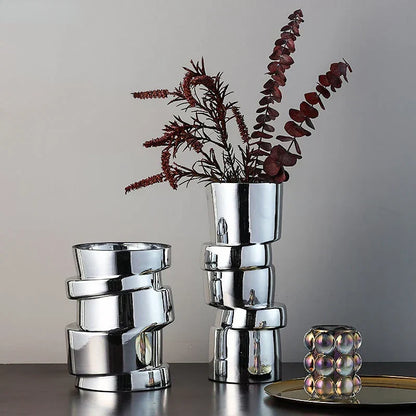 DecorBites™ Glass Vase Hydroponics Twist Shape Terrarium Decoration Accessories