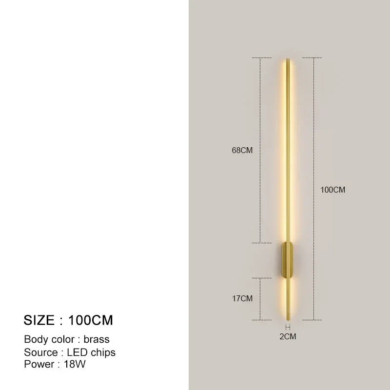 DecorBites™ Black LED Wall Lights - Modern Straight Line for Bedroom, Living Room, Kitchen Décor