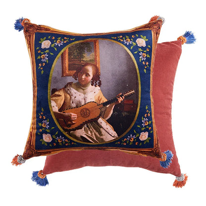 DecorBites™ Cat Print Velvet Cushion Cover