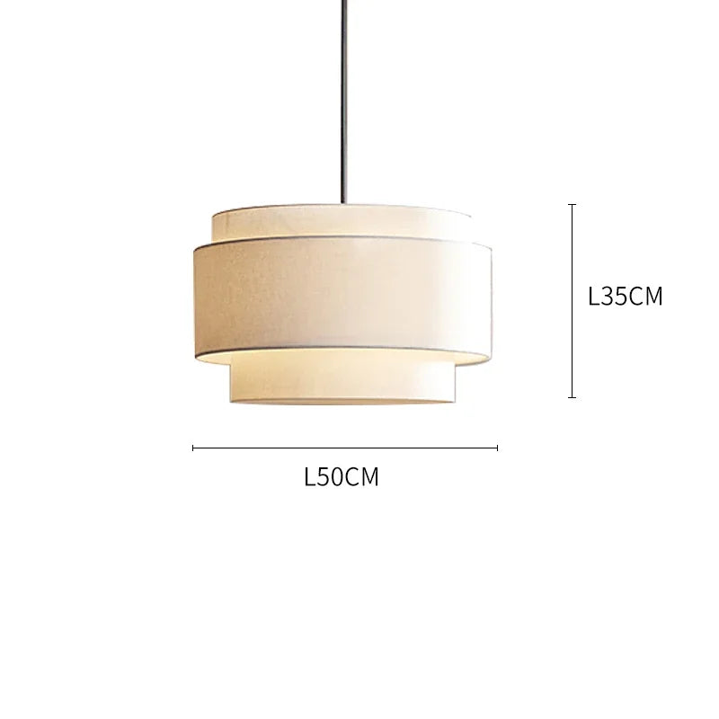 DecorBites™ Camden Japanese Style Pendant Lamp Minimalist Fabric Shade Kitchen Living Room Lighting