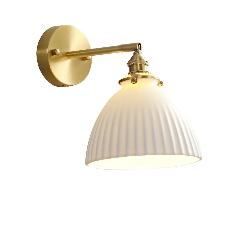 DecorBites™ Ceramic LED Wall Sconce: Modern Copper Indoor Luminaria for Bedroom, Mirror, Stairway