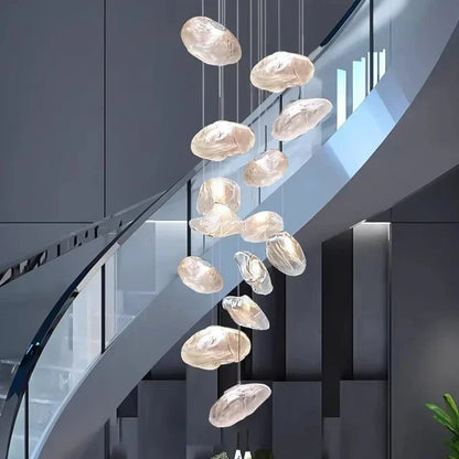 DecorBites™ Crystal Chandelier Stair Pendant Lamp | Modern Living Room Lighting Fixture