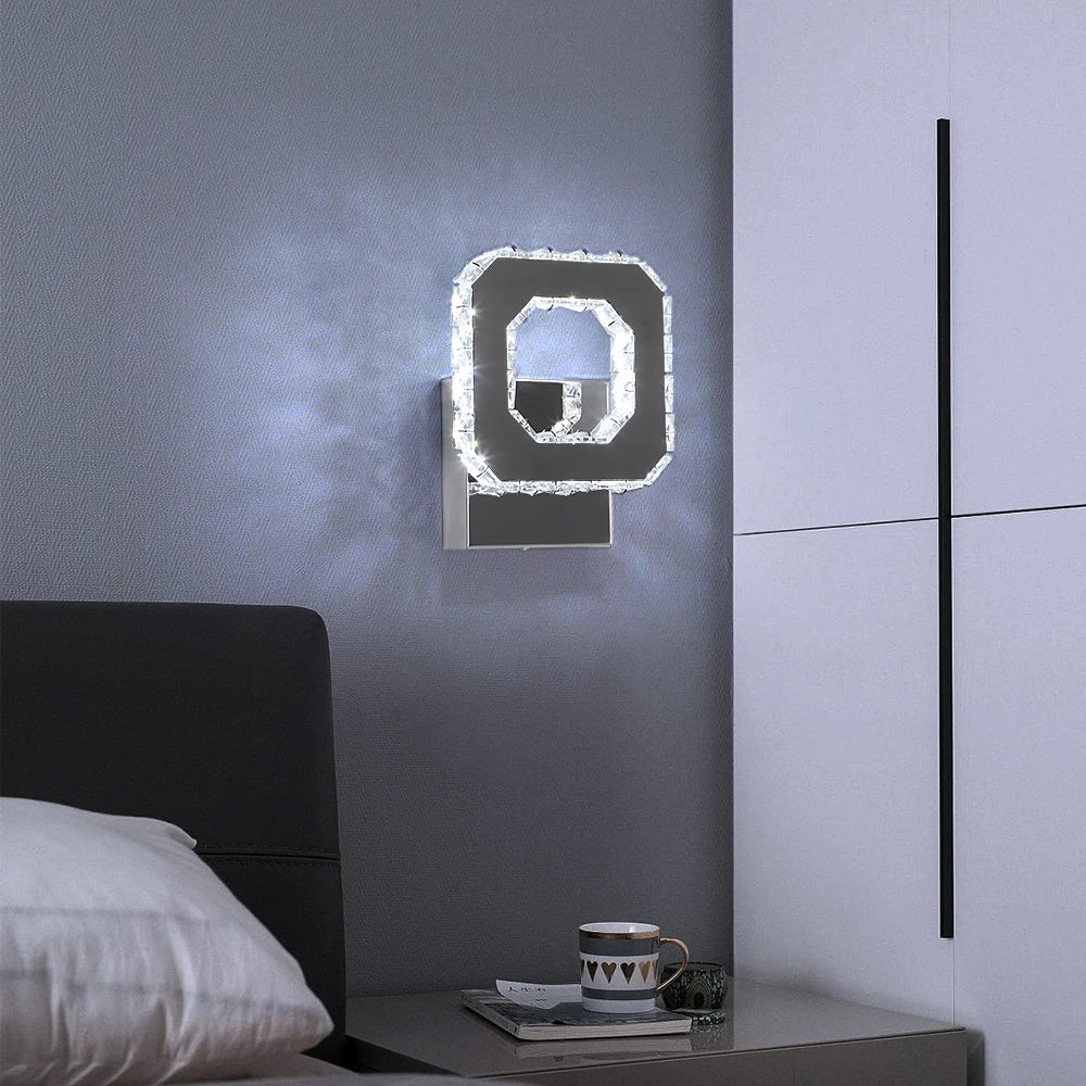 DecorBites™ Crystal LED Wall Lamp Modern Cloakroom Bedside Luster for Luxurious Living Spaces