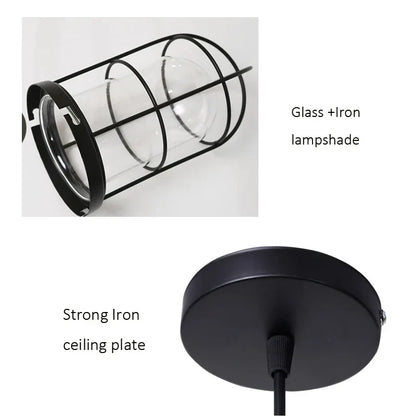 DecorBites™ Bird Cage Industrial Chandelier: Retro Black Pendant Light for Restaurant and Bar