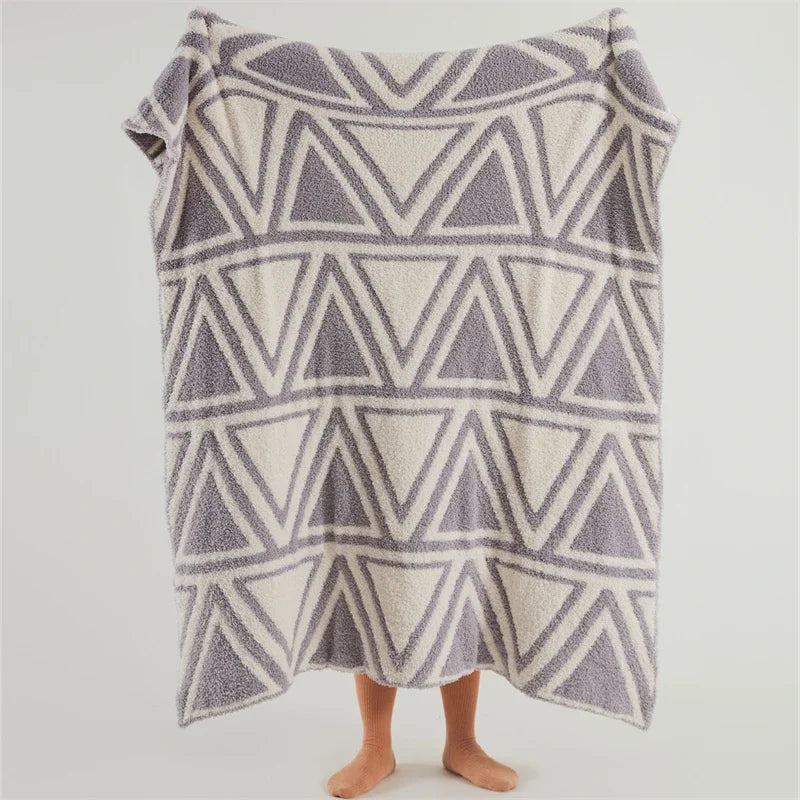 DecorBites™ Knitted Jacquard Blanket 130x180cm Multi-functional Throw