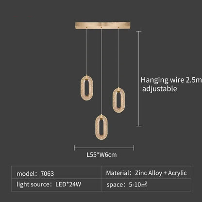 DecorBites™ Crystal Rings Chandelier: Staircase Luxury LED Lighting Fixture