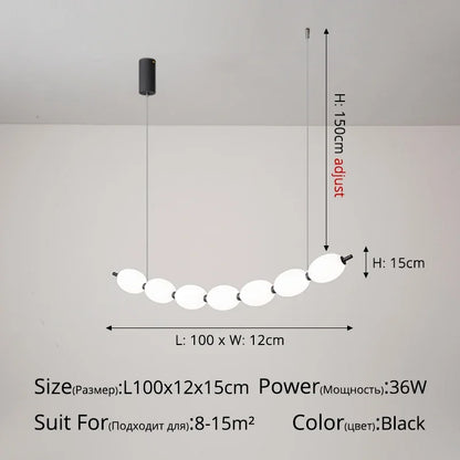 DecorBites™ Bead Nordic Chandelier: Stylish Dining Room Pendant Light for Bar Table Adding Ambiance