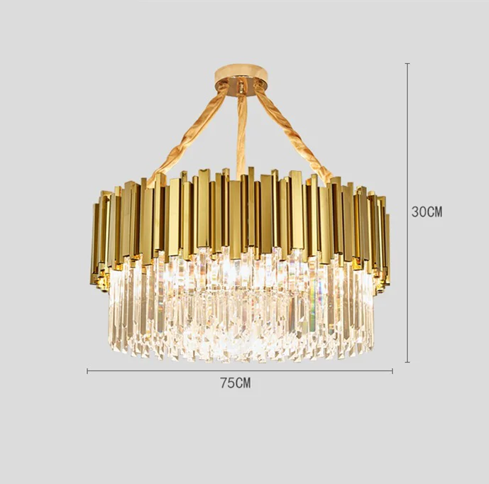 DecorBites™ Crystal Gold Chandeliers: Modern Luxury for Villa Living Room - Nordic Design