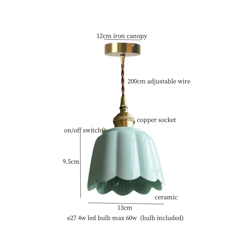 DecorBites™ Beige Ceramic LED Pendant Lamp for Home and Commercial Spaces
