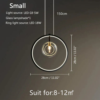 DecorBites™ Glass Bubble LED Pendant Chandelier for Modern Living Room Decor