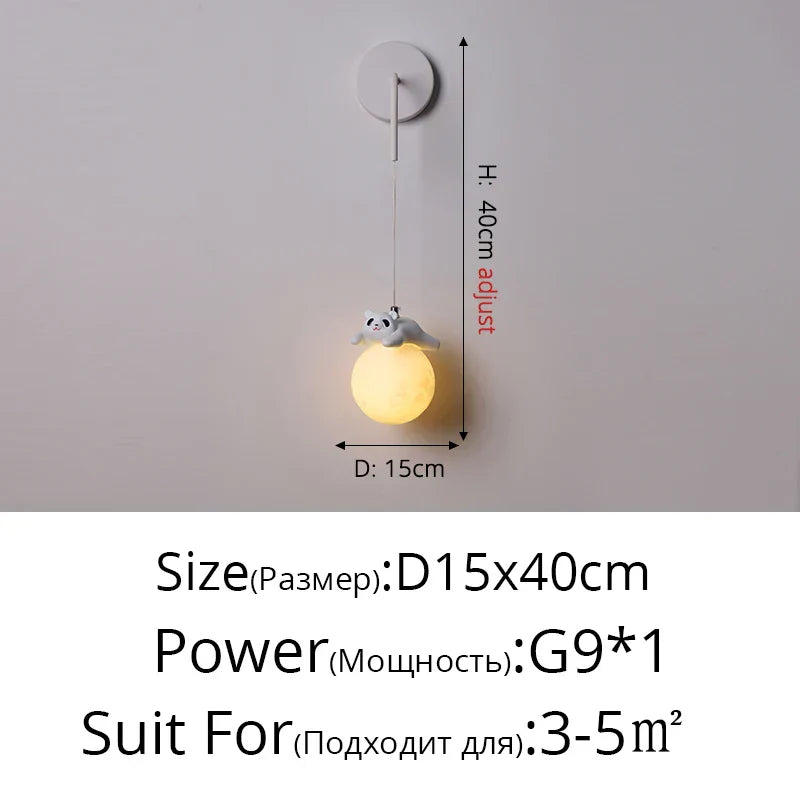 DecorBites™ Bear Bedroom Wall Lamp: Modern Chandelier for Home Decor and Indoor Lighting
