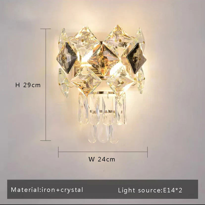 DecorBites™ Gold Crystal Glass Ceiling Light Fixture for Modern Living Rooms & Bedrooms