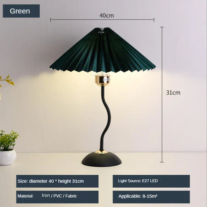 DecorBites™ Adjustable Pleated Table Lamp LED E27 Desk Light for Bedroom Living Room