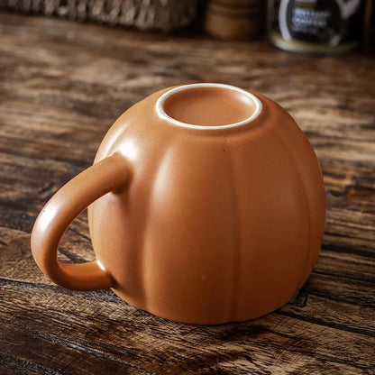 DecorBites™ Halloween Pumpkin Ceramic Mug with Retro Enamel Handle for Coffee Milk Tea