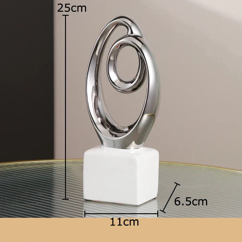 DecorBites™ Gold Chain Abstract Ceramic Statue Desk Decoration Ornaments Sculpture Aesthetics