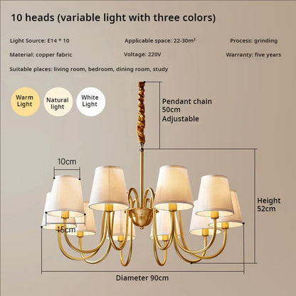 DecorBites™ Copper American Chandelier: Modern Luxury for Living Room, Bedroom, and Restaurant