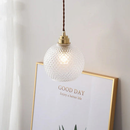 DecorBites™ Glass Globe LED Pendant Light Fixture for Porch Kitchen Aisle, Adjustable Hanging Lamp