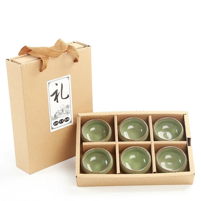 DecorBites™ Ice Cracking Ceramic Tea Espresso Coffee Cups Set