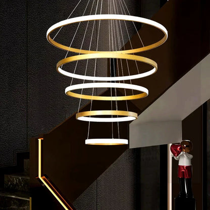 DecorBites™ Crystal Chandelier Stair Pendant Lamp Living Room Pendant Lights Interior Lighting