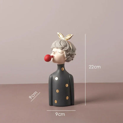 DecorBites™ Bowknot Girl Resin Figurine | Home Room Decor & Wedding Gift