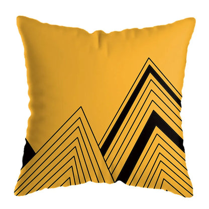 DecorBites™ Geometric Deer Print Pillowcase 45x45cm - Yellow Home Decor