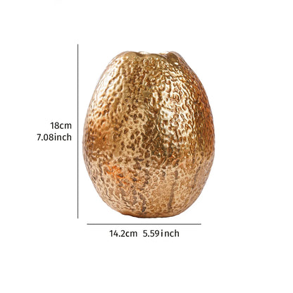 DecorBites™ Golden Star Fruit Vase: Ceramic Lemon Flowerpot & Simulated Fruit Ornaments